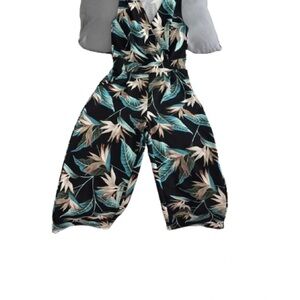 Tropical Leaf Print Jumpsuit